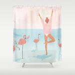 big flamingo shower curtain 0