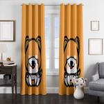big outline dog art window curtains 0