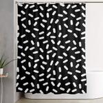 bingo black and white sprinkle retro modern pattern print monochromatic trendy hipster 80s style shower curtain 0