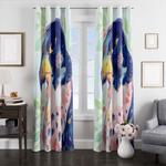 bird coral window curtains 0