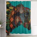 bison teal shower curtain 0