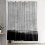 black and gold grunge stripes on modern grey concrete abstract backround i stripe striped shower curtain 0