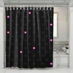 black and pink dots theme shower curtains 0
