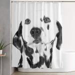 black and white dalmatian shower curtain 0