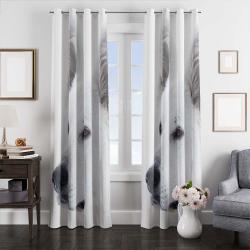 Black And White Dog Window Curtain Best Gift For Room Decorations