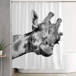 black and white giraffe shower curtain 0