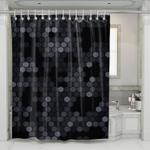black and white hexagon pattern shower curtains 0