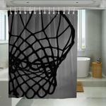 black and white ring basketball aesthetic shower curtains 0