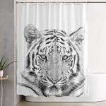 black and white tiger shower curtain 0
