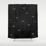 black bees and lace shower curtain 0