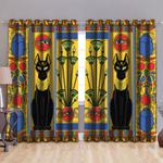 black cat ancient egyptian blackout window curtains cat anubis god blackout window curtains 100 polyester 417 1079 0