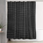black crocodile leather print shower curtain 0
