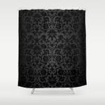 black damask pattern design shower curtain 0