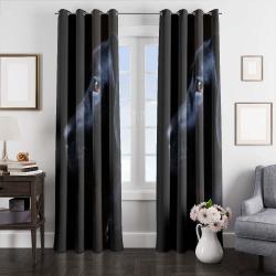 Black Dog Low Light Window Curtain Best Gift For Room Decorations
