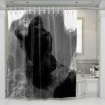 black dog roar shower curtains 0