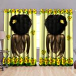 black girl african junteenth sunflower black queen curtain juneteenth blackout window curtains 100 polyester 417 1079 0