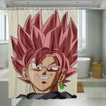 black goku pink hair evil hypebeast shower curtains 0
