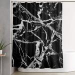 black marble pattern shower curtain 0