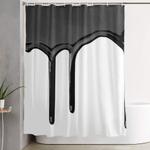 black paint drip shower curtain 0