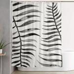 black palm leaf shower curtain 0