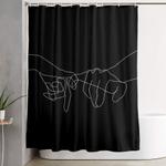 black pinky swear shower curtain 0