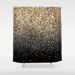 black royalty glitter shower curtain 0