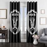black shield of oakland raiders logo window curtain 0