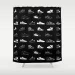 black sneaker shower curtain 0