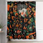 black velvet and clementine shower curtain 0