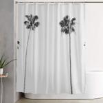 black white palms shower curtain 0