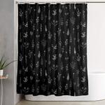 black wildflowers shower curtain 0
