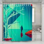 blade runner place 2049 shower curtains 0
