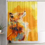 blissful light fox portrait shower curtain 0