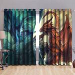 blue and red dragon blackout curtains window decoration dragon lovers gift blackout window curtains 100 polyester 41 7 107 9 0