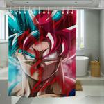 blue and red goku fusion shower curtains 0