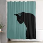 blue cat shower curtain 0
