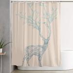 blue deer shower curtain 0