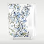 blue delphinium flowers shower curtain 0