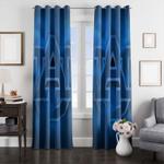 blue fog auburn logo football window curtain 0