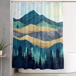 blue forest shower curtain 0