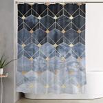 blue hexagons and diamonds shower curtain 0