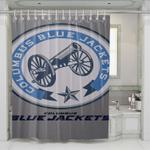 blue jackets shower curtains 0