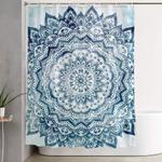 blue jewel mandala shower curtain 0