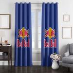 blue logo redbull window curtain 0