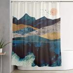 blue mountain reflection shower curtain 0