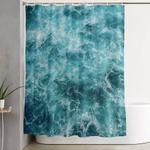 blue ocean waves shower curtain 0