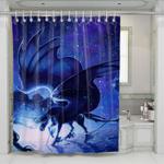 blue pegassus shower curtains 0