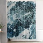 blue sea marble shower curtain 0