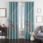 blue sky and the ring basketball soft window curtain 0