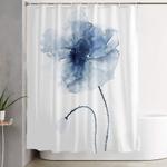 blue watercolor poppies 2 shower curtain 0